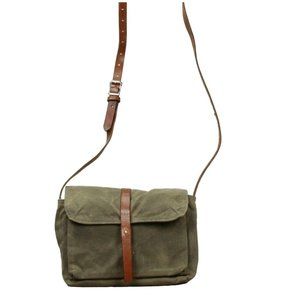 Infusion Green Canvas Adjustable Leather Strap Shoulder Hobo Crossbody Bag